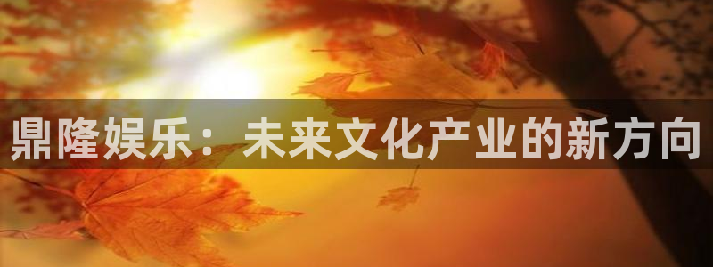 摩登7注册：鼎隆娱乐：未来文化产业的新方向